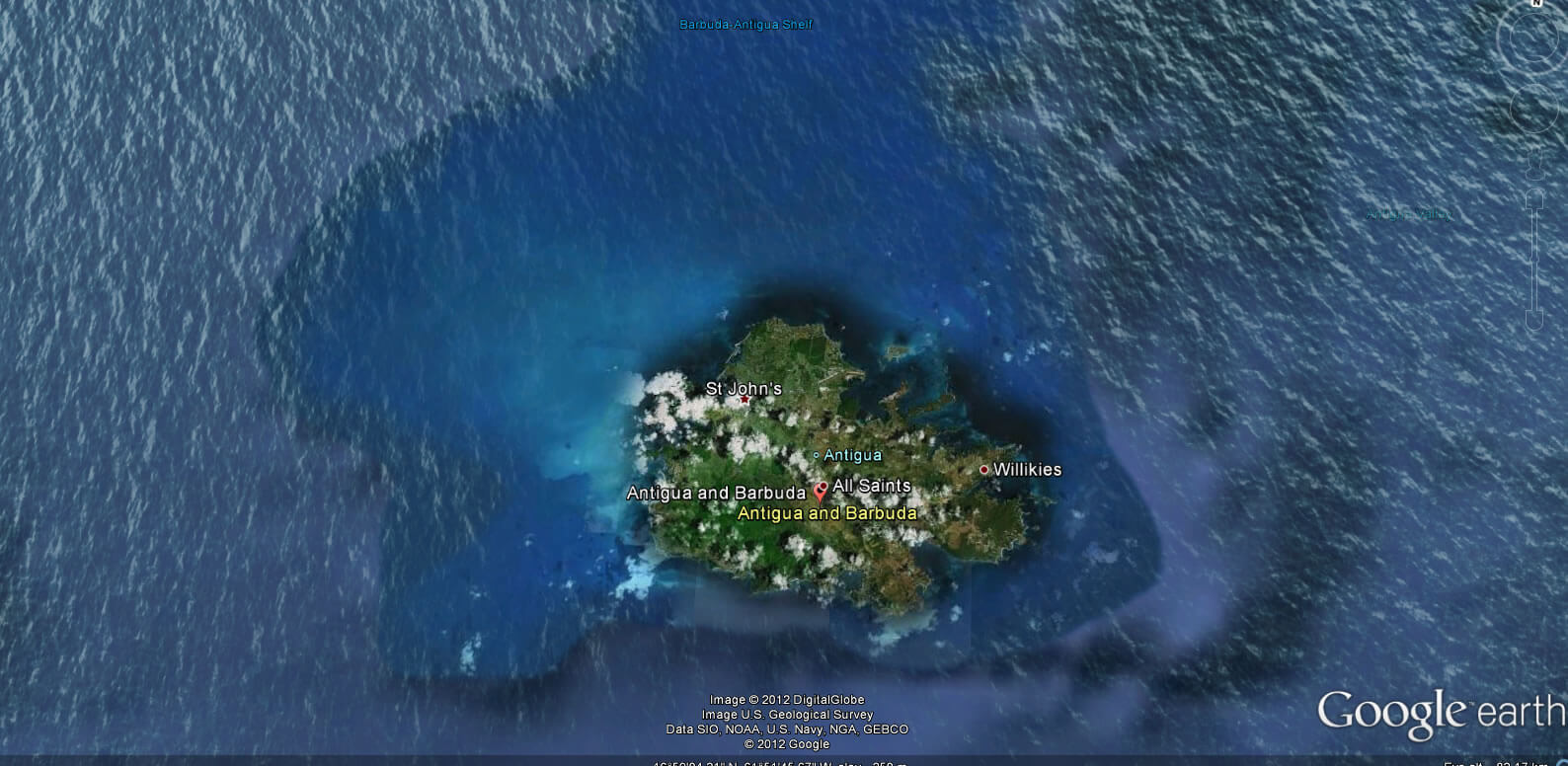 Antigua and Barbuda Earth Map